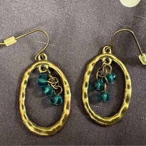 Elegant Gold and Teal Earrings